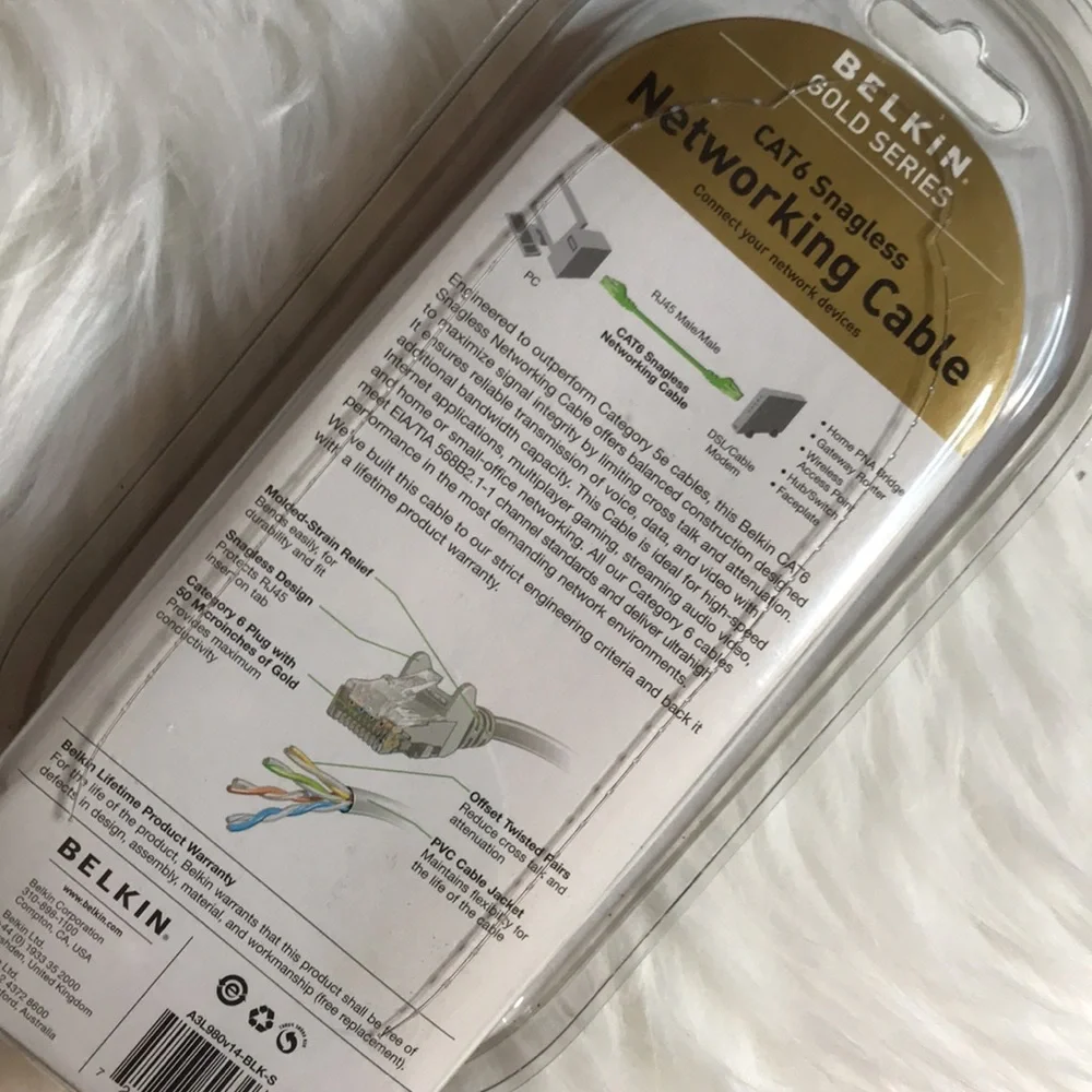 Belkin Networking cable cat6 Snagless Gold Series